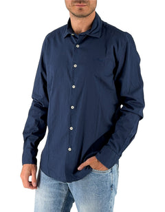 MC2 Saint Barth Camicia In Ice Cotton Blue Navy – vista principale – Master SKU MC2_LCM0001_00097L