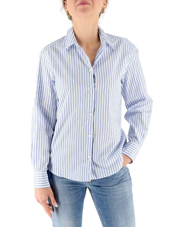 MC2 Saint Barth Camicia Meredith Cotton Sb Stripes V 31 Emb – vista principale – Master SKU MC2_MDH001_01405L