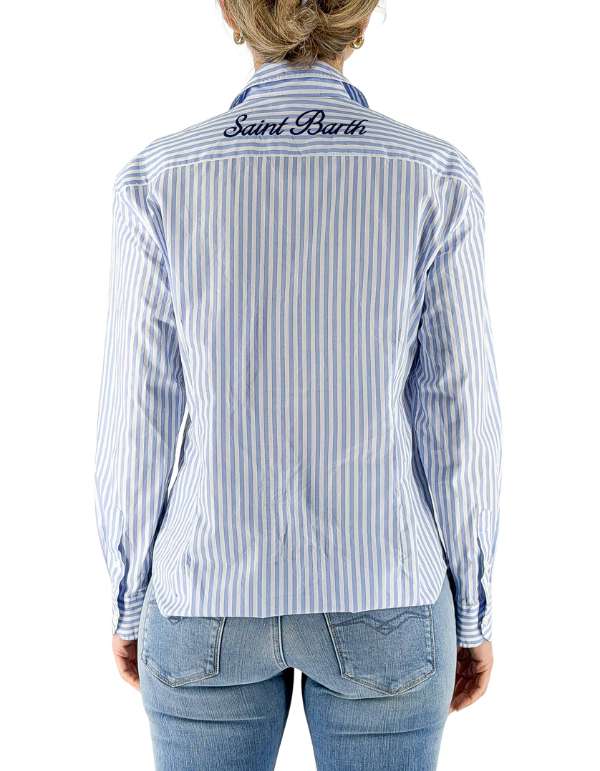 MC2 Saint Barth Camicia Meredith Cotton Sb Stripes V 31 Emb – dettaglio prodotto 4 – Master SKU MC2_MDH001_01405L