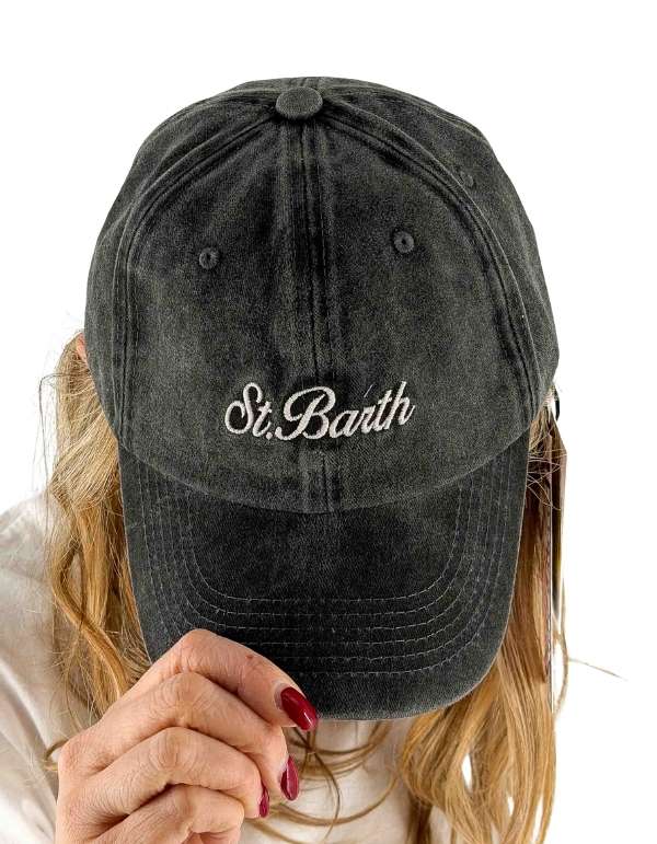 MC2 Saint Barth Cappellino Davis con visiera in Denim Nero – vista principale – Master SKU MC2_DAS0004_07564L