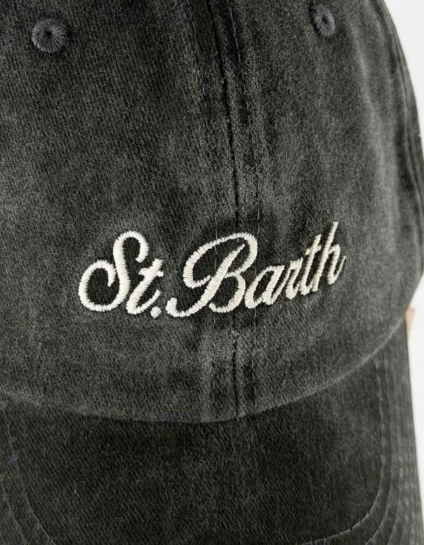 MC2 Saint Barth Cappellino Davis con visiera in Denim Nero – dettaglio prodotto 2 – Master SKU MC2_DAS0004_07564L