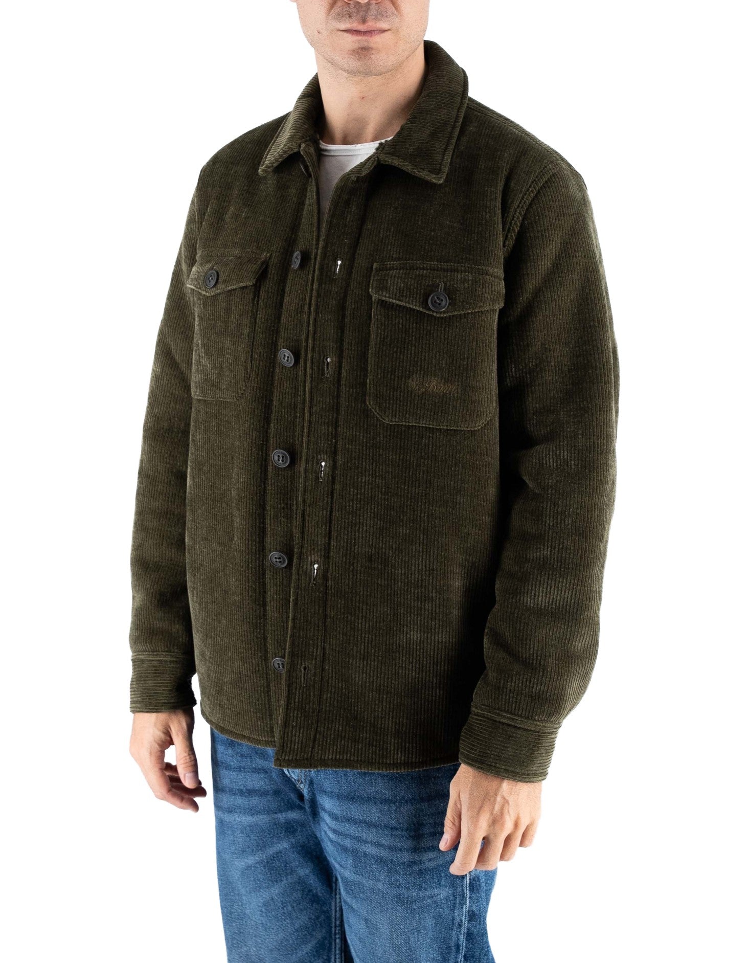 MC2 Saint Barth Giacca In Velluto Landeck Corduroy Verde – vista principale – Master SKU MC2_LAND006_00011I