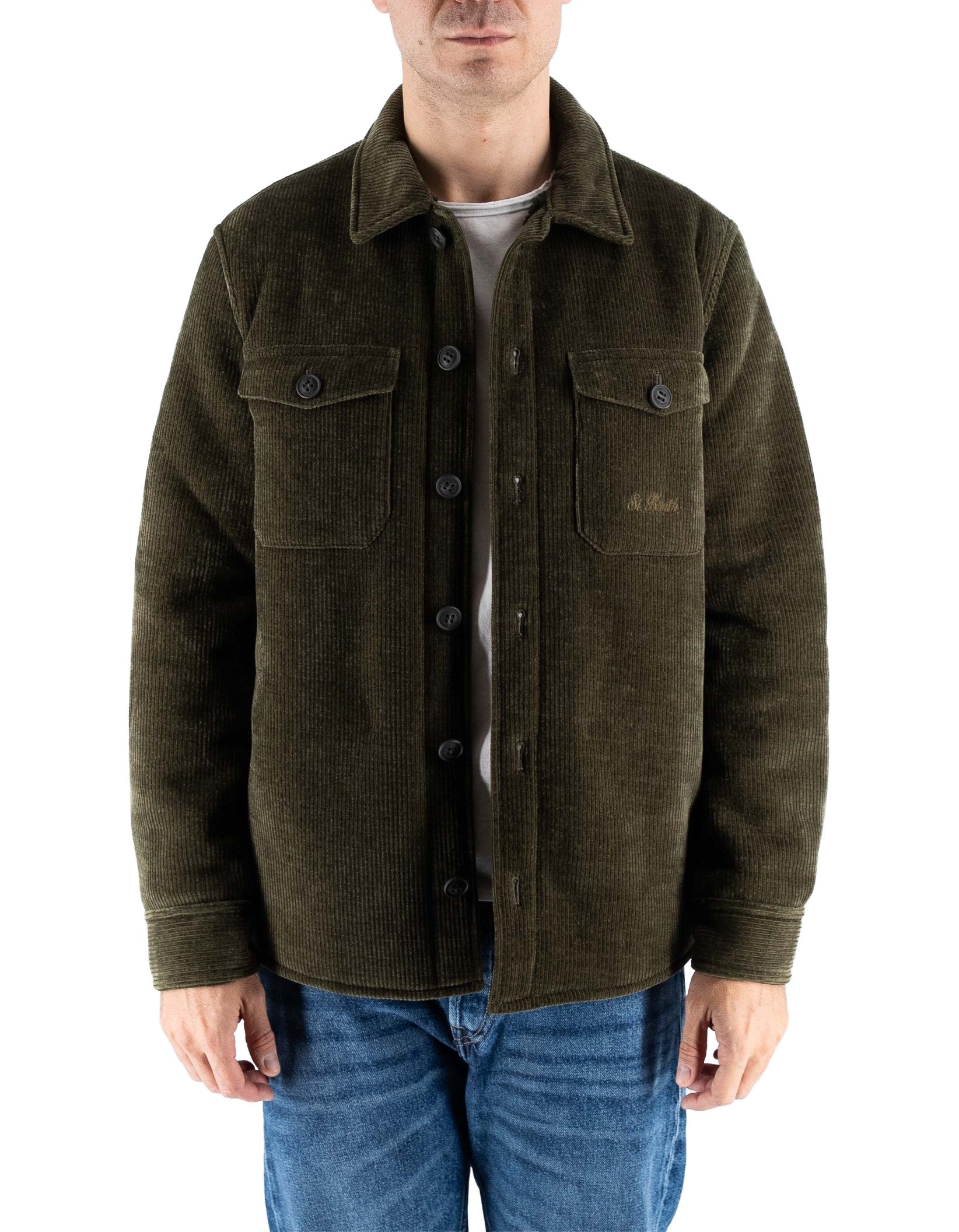 MC2 Saint Barth Giacca In Velluto Landeck Corduroy Verde – dettaglio prodotto 2 – Master SKU MC2_LAND006_00011I