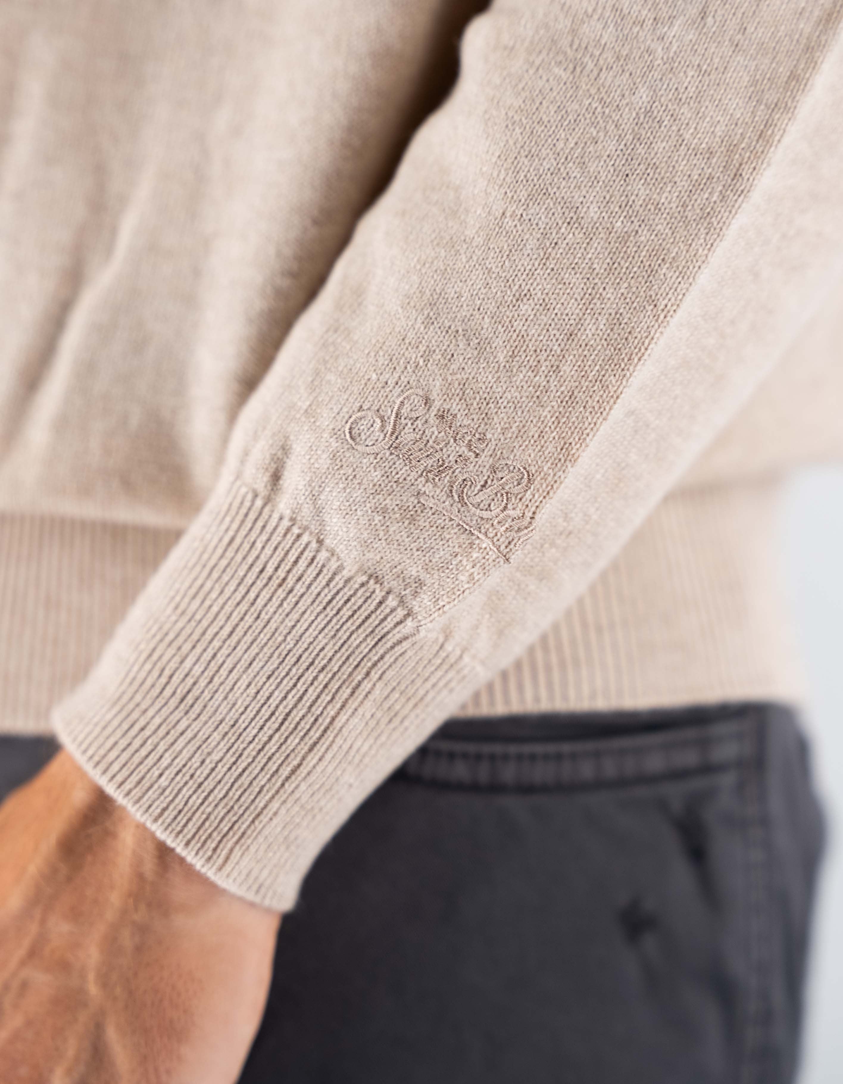 MC2 Saint Barth Maglia Regent Merino Cashmere Beige – dettaglio prodotto 2 – Master SKU MC2_REGE008_00031I