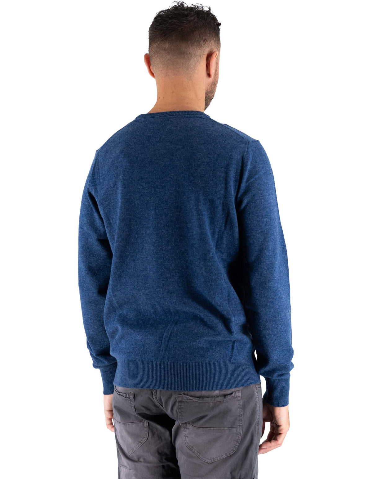 MC2 Saint Barth Maglia Regent Merino Cashmere Blu Denim – dettaglio prodotto 3 – Master SKU MC2_REGE008_00059I