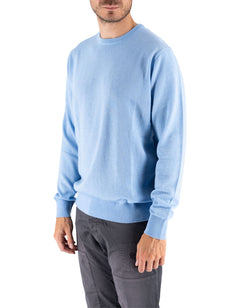 MC2 Saint Barth Maglia Regent Merino Cashmere Celeste – vista principale – Master SKU MC2_REGE008_00023I