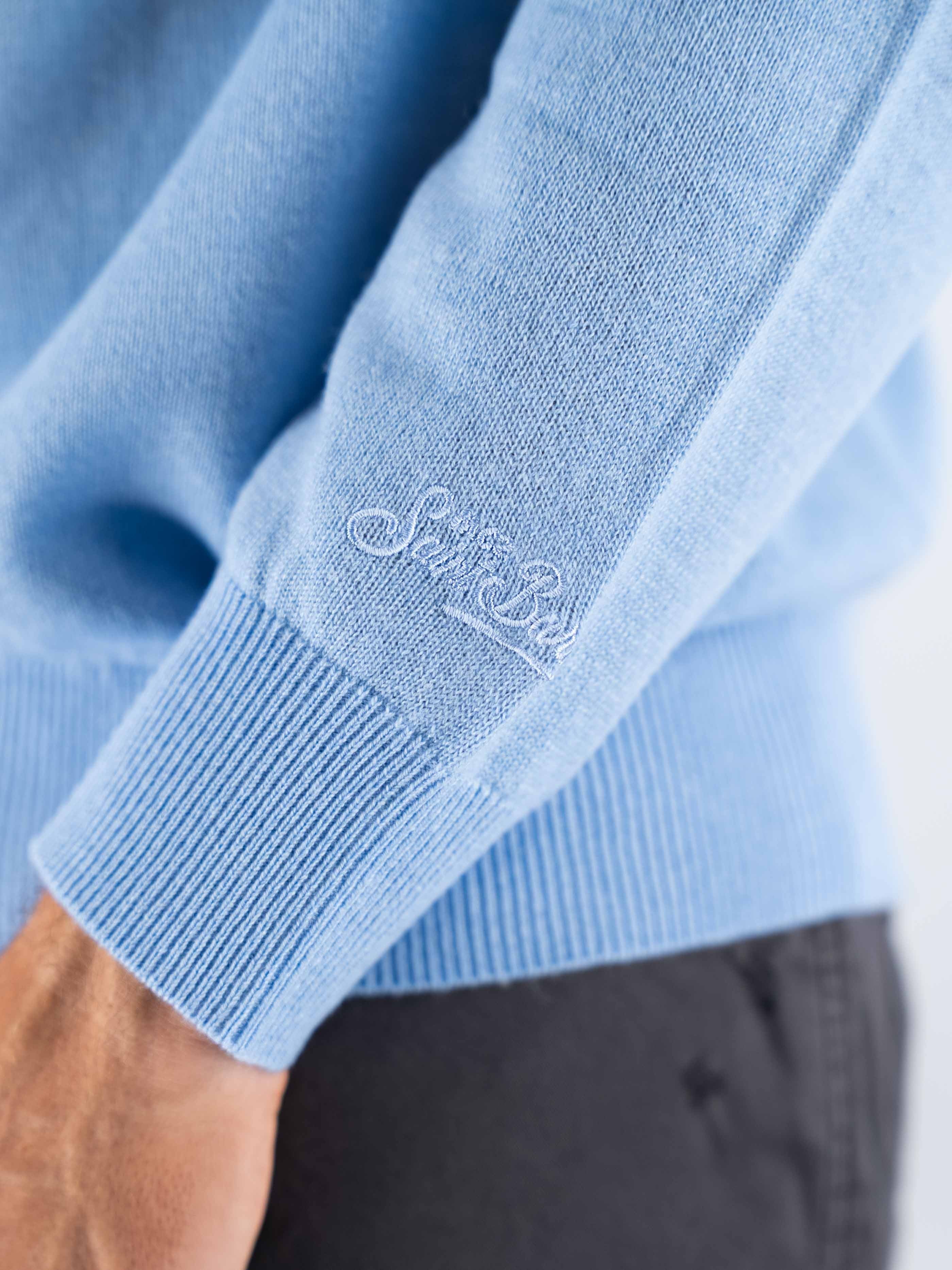 MC2 Saint Barth Maglia Regent Merino Cashmere Celeste – dettaglio prodotto 2 – Master SKU MC2_REGE008_00023I