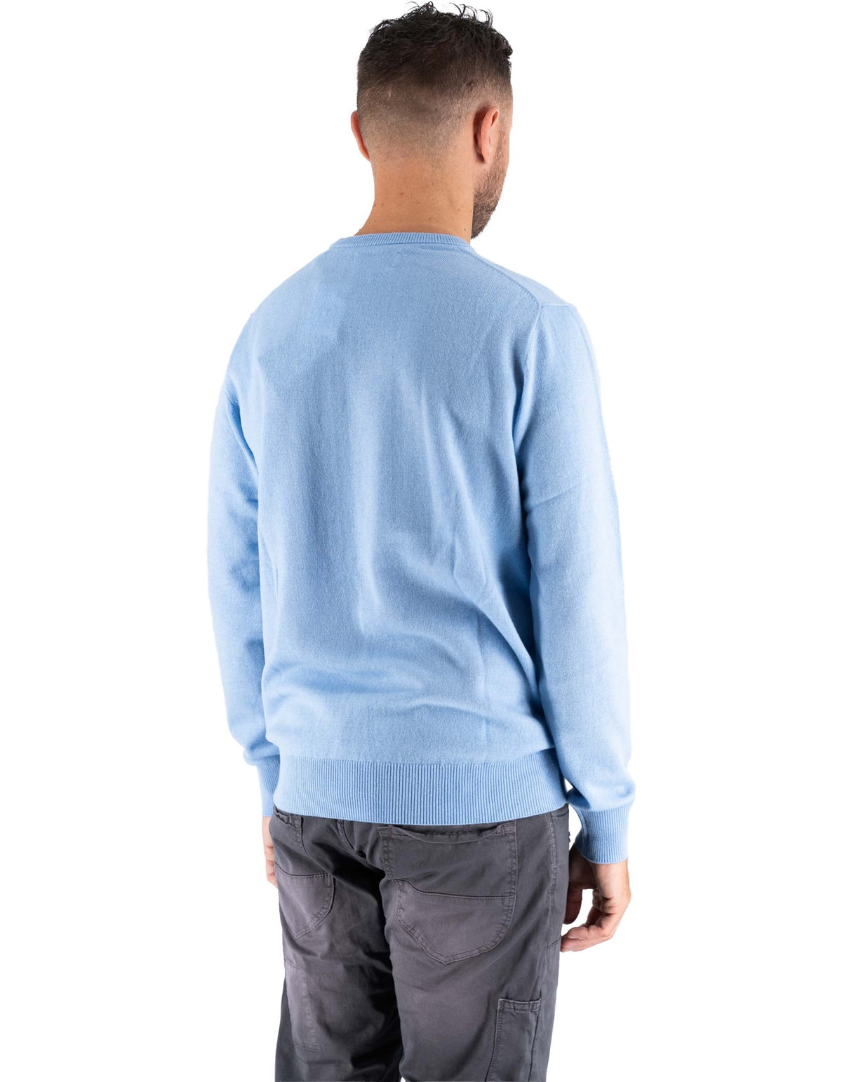 MC2 Saint Barth Maglia Regent Merino Cashmere Celeste – dettaglio prodotto 3 – Master SKU MC2_REGE008_00023I