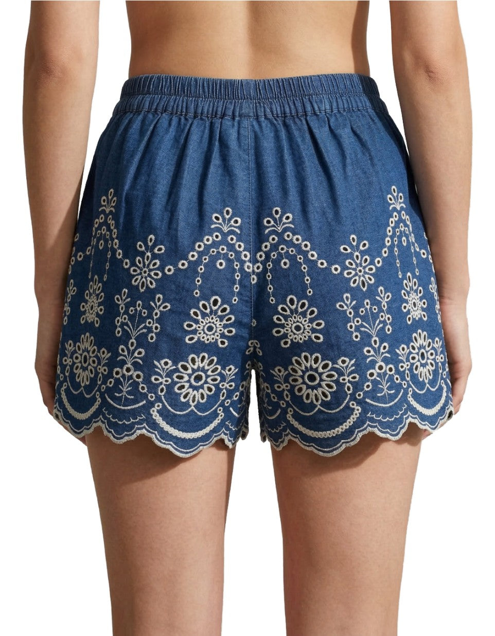 MC2 Saint Barth Pantaloncini Donna Amani Chambray M Morris Flower Blu – dettaglio prodotto 3 – Master SKU MC2_AMN0001_00473L