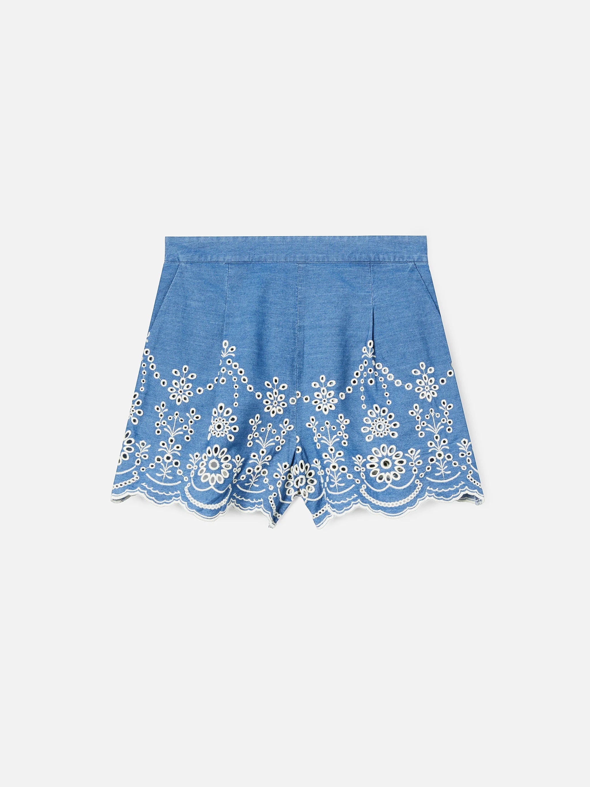 MC2 Saint Barth Pantaloncini Donna Amani Chambray M Morris Flower Blu – dettaglio prodotto 9 – Master SKU MC2_AMN0001_00473L
