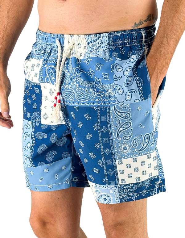 MC2 Saint Barth Pantaloncini Mare Coulisse Caprese Foulard Patch 6133 – vista principale – Master SKU MC2_CAP0001_02214L