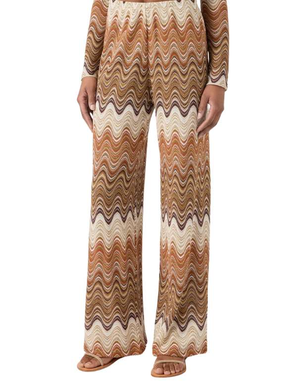 MC2 Saint Barth Pantalone Lungo Amalia in Raschel Degradè Marrone Sea Wave 18 – vista principale – Master SKU MC2_AML001_01846L