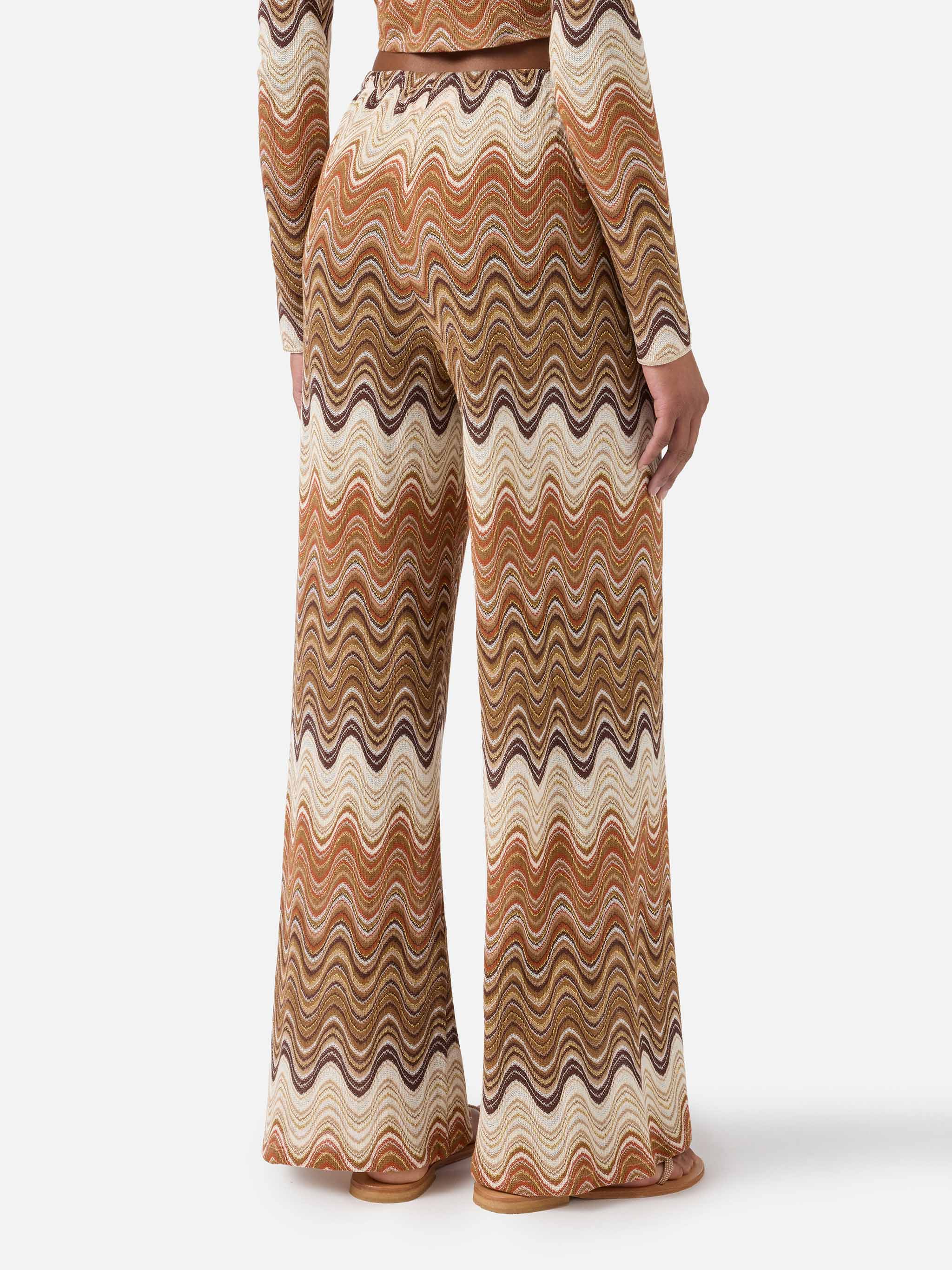MC2 Saint Barth Pantalone Lungo Amalia in Raschel Degradè Marrone Sea Wave 18 – dettaglio prodotto 3 – Master SKU MC2_AML001_01846L