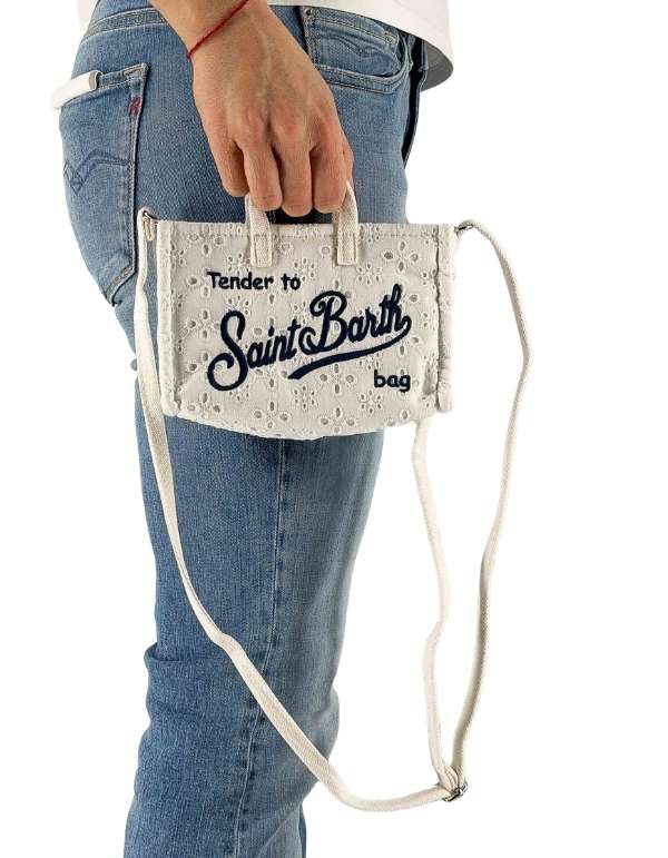 MC2 Saint Barth Phone Bag Sangallo Mini Flowers Embry 01 Emb – vista principale – Master SKU MC2_PHONE012_00238L