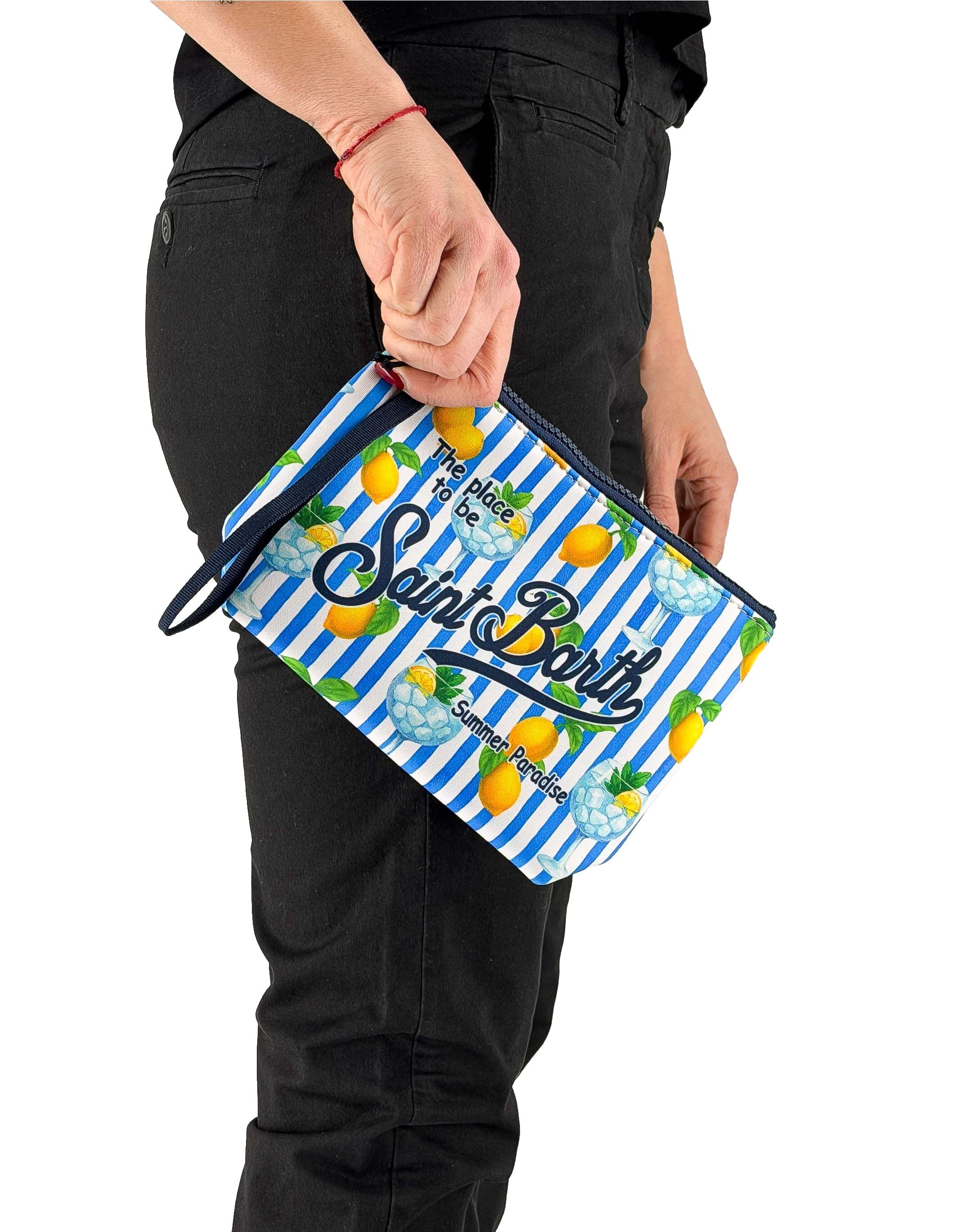 MC2 Saint Barth Pochette Aline Gin Tonic Lemon Stripes 17 – vista principale – Master SKU MC2_ALIN001_07697L