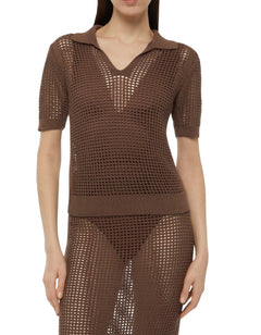 MC2 Saint Barth Polo Flora Mesh 18 Brown – vista principale – Master SKU MC2_FRL0001_08844L