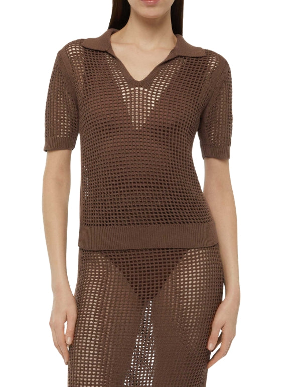 MC2 Saint Barth Polo Flora Mesh 18 Brown – vista principale – Master SKU MC2_FRL0001_08844L