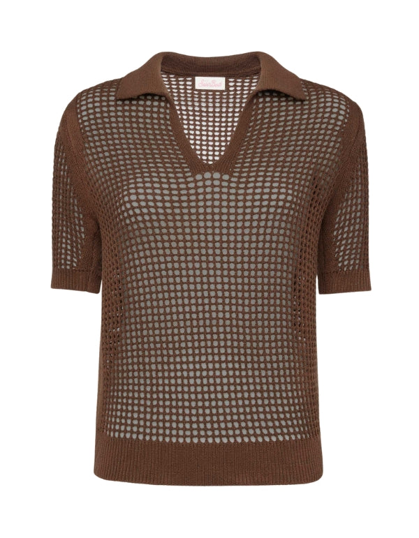 MC2 Saint Barth Polo Flora Mesh 18 Brown – dettaglio prodotto 3 – Master SKU MC2_FRL0001_08844L