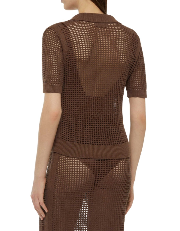 MC2 Saint Barth Polo Flora Mesh 18 Brown – dettaglio prodotto 4 – Master SKU MC2_FRL0001_08844L