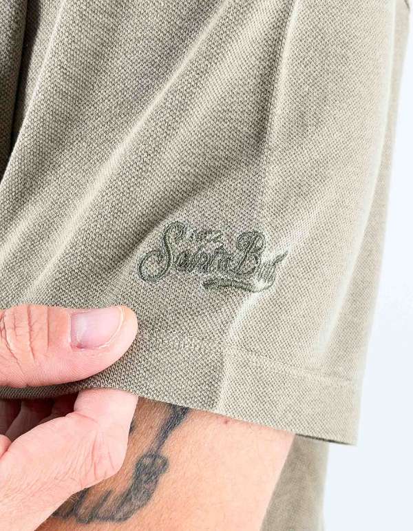 MC2 Saint Barth Polo Piquet Con Mineral Dyeing Charles Mineral Piquet 52 Military – dettaglio prodotto 3 – Master SKU MC2_CHS0003_01136L