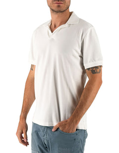 MC2 Saint Barth Polo Uomo Bianca in Piquet Charles con Ricamo Manica – vista principale – Master SKU MC2_CHS0001_00123L