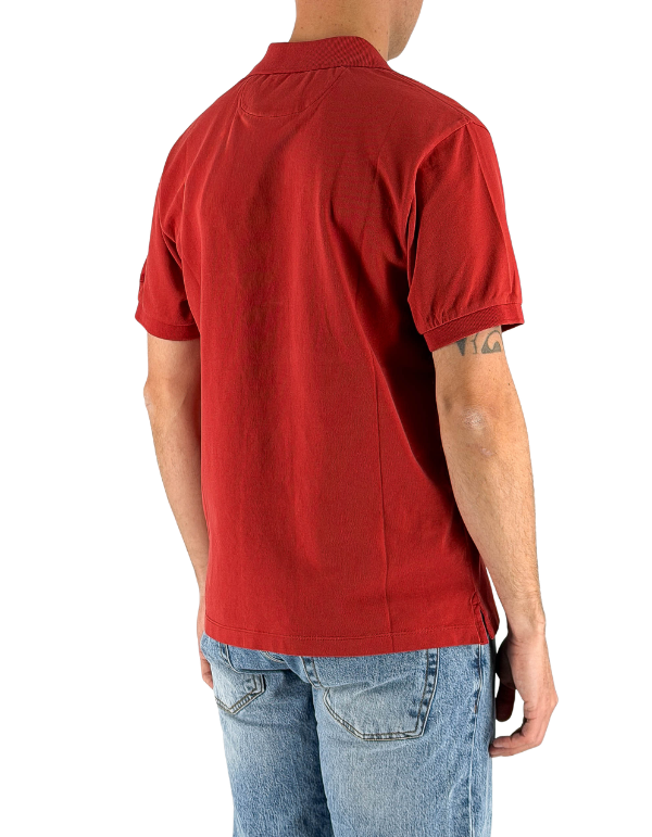 MC2 Saint Barth Polo Uomo In Piquet Charles Brick Red con Ricamo Manica – dettaglio prodotto 3 – Master SKU MC2_CHS0001_01134L