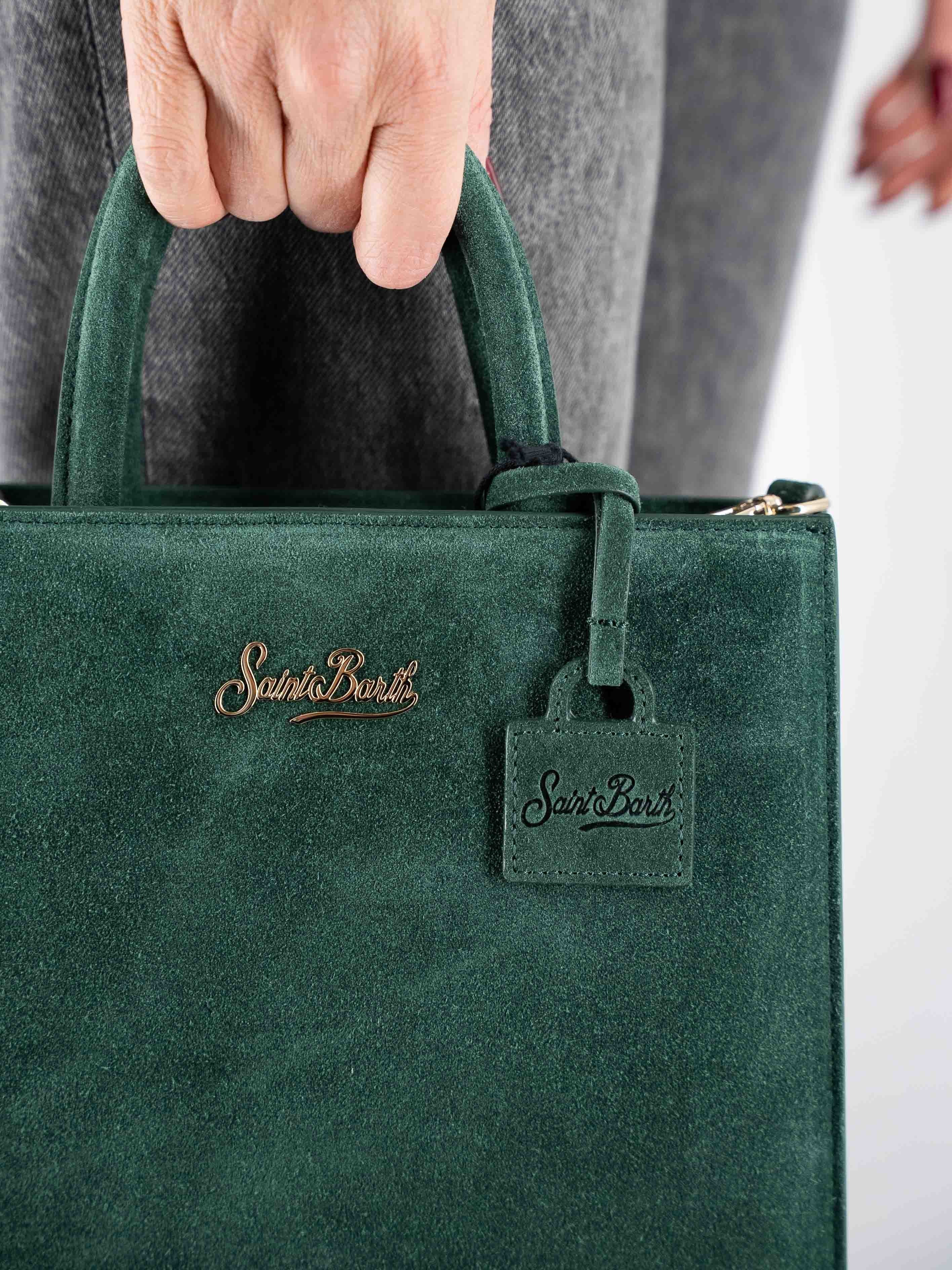 MC2 Saint Barth Shop Bag Midi Scamosciata Verde – dettaglio prodotto 2 – Master SKU MC2_SHBM0001_00505I