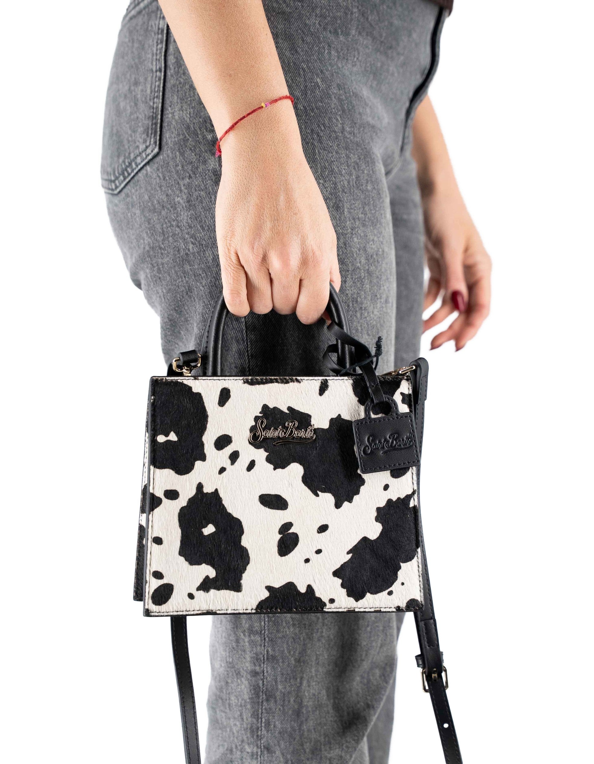 MC2 Saint Barth Shop Bag Mini In Cavallino Stampa Animalier Cow – dettaglio prodotto 3 – Master SKU MC2_SHBM0002_00509I