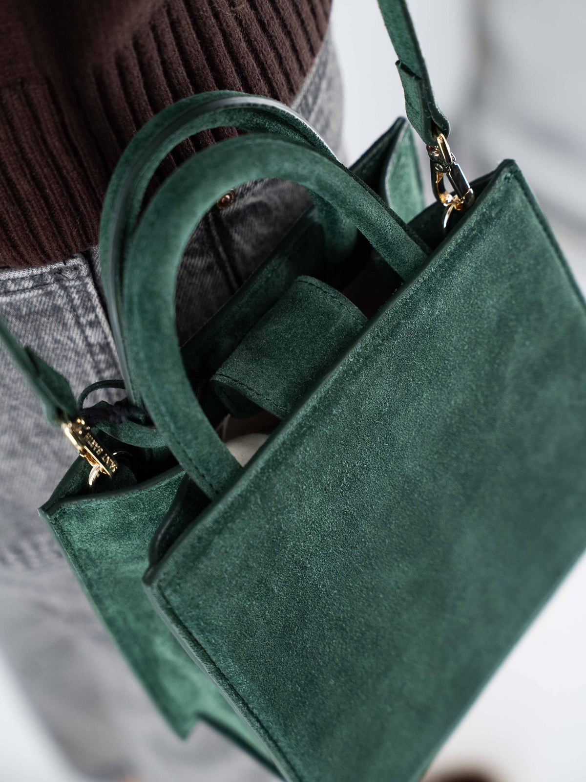 MC2 Saint Barth Shop Bag Mini Scamosciata Verde – dettaglio prodotto 4 – Master SKU MC2_SHBM0002_00505I