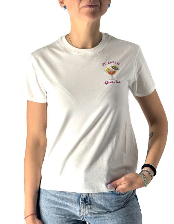 MC2 Saint Barth T-Shirt Emilie Apres Sun 01n Strass Emb – vista principale – Master SKU MC2_EMI0001_08571L