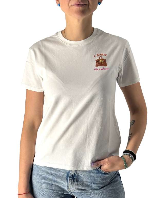 MC2 Saint Barth T-Shirt Emilie Borse Occhiaie 01n Strass Emb – vista principale – Master SKU MC2_EMI0001_08579L
