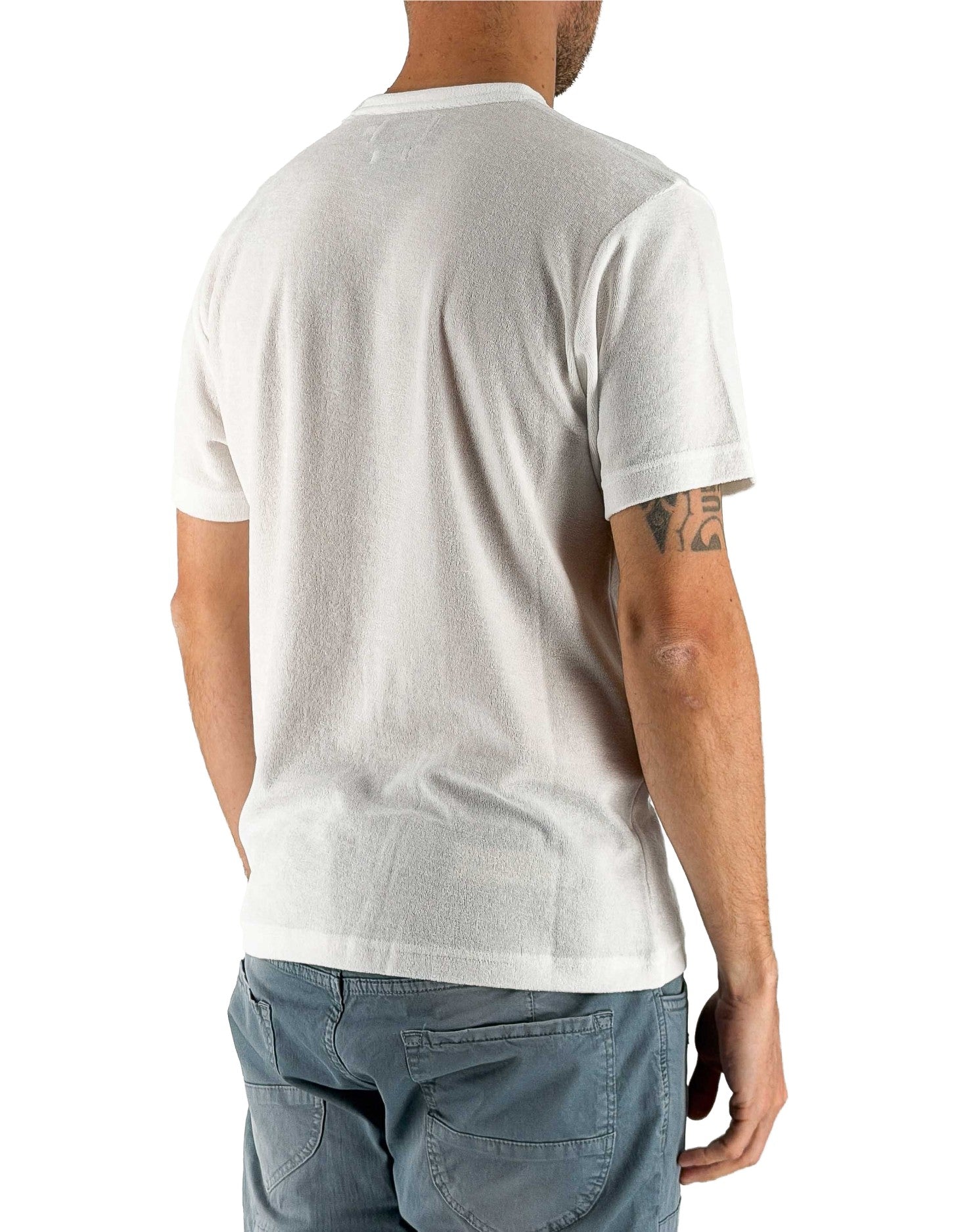 MC2 Saint Barth T-shirt Uomo Bianca in Spugna Leggera – dettaglio prodotto 3 – Master SKU MC2_GAR0002_01163L