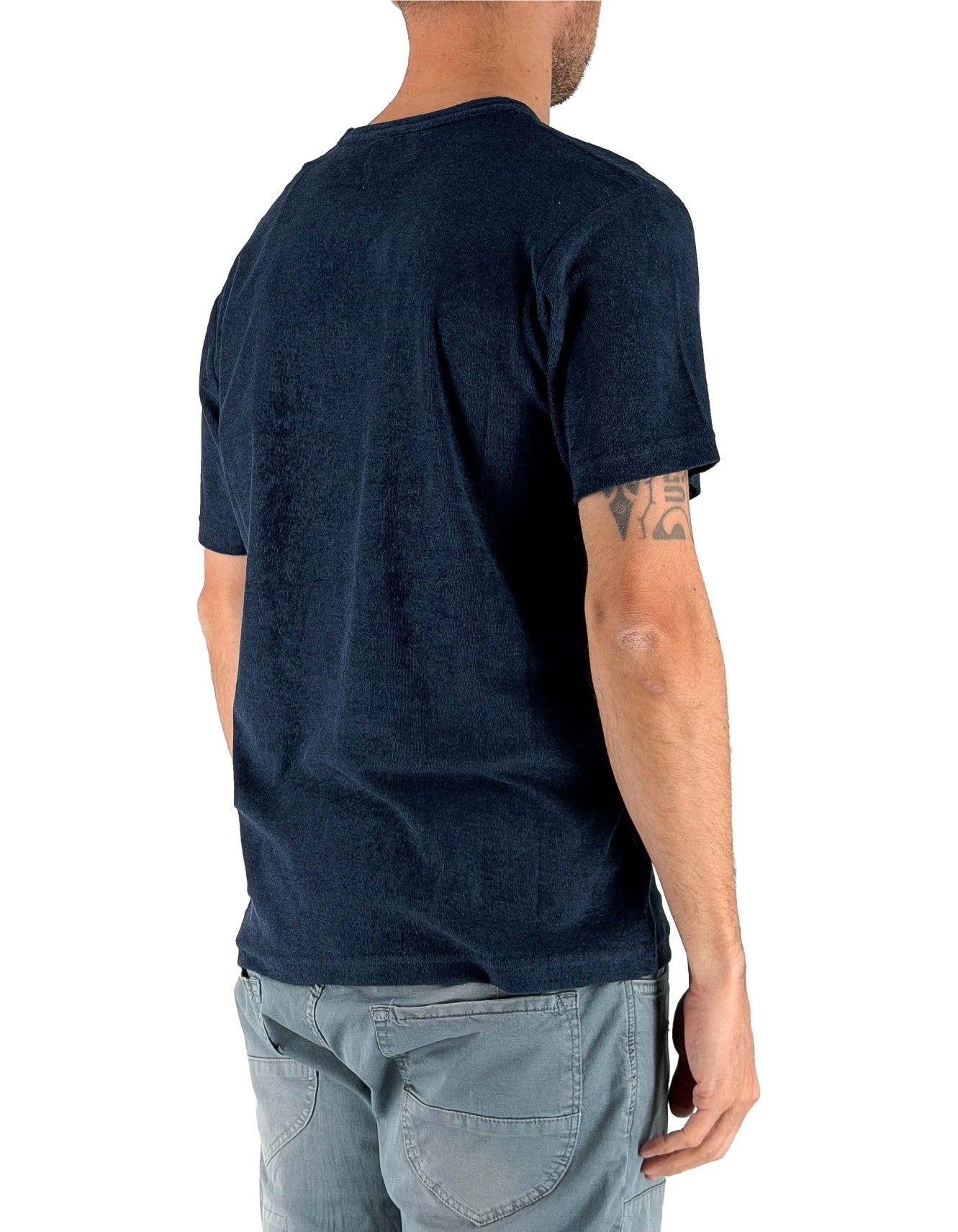 MC2 Saint Barth T-shirt Uomo Blu in Spugna Leggera – dettaglio prodotto 3 – Master SKU MC2_GAR0002_00145L