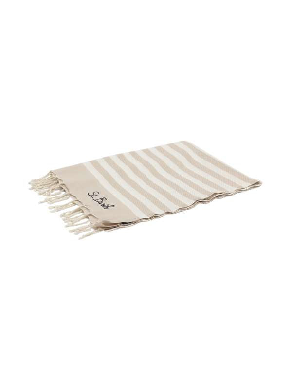 MC2 Saint Barth Telo Mare Foutas a Righe Bianche e Beige N Lig 11 – dettaglio prodotto 3 – Master SKU MC2_FOUT012_02753L