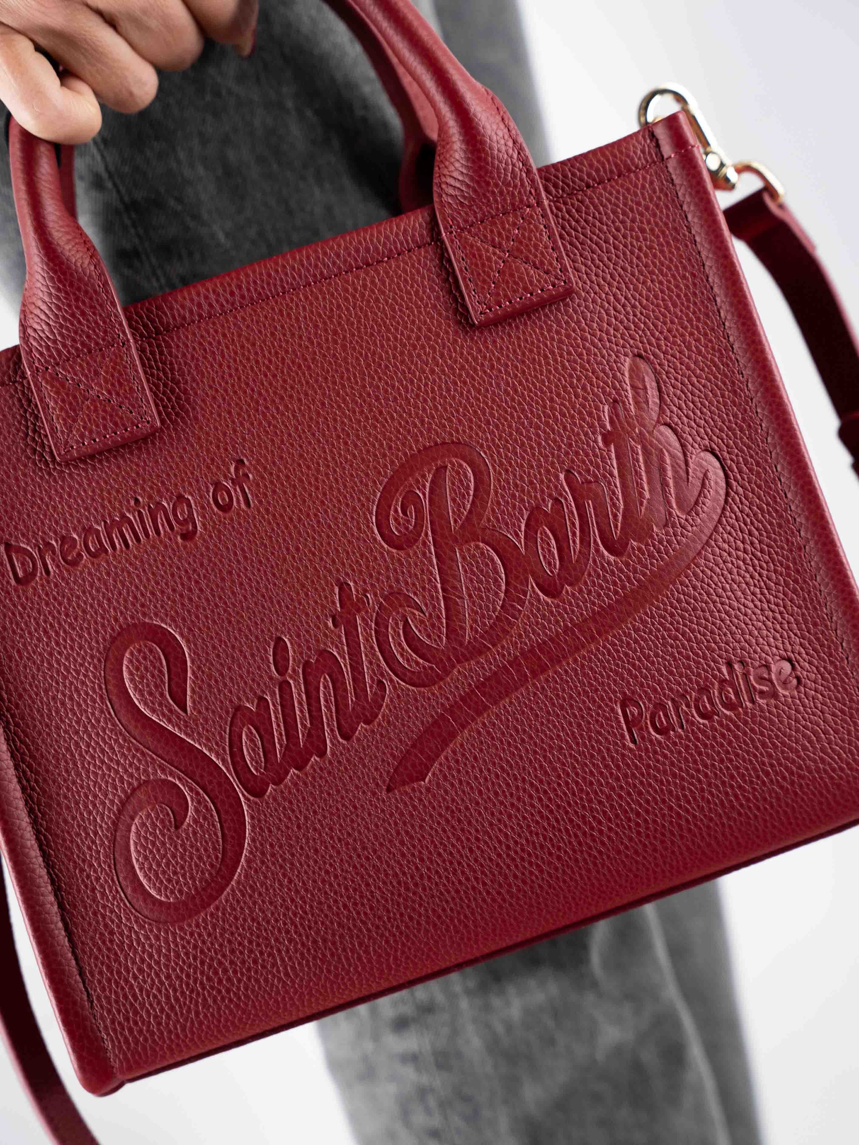 MC2 Saint Barth Vanity Bag Midi In Pelle Martellata Bordeaux – vista principale – Master SKU MC2_VANMD001_00777I