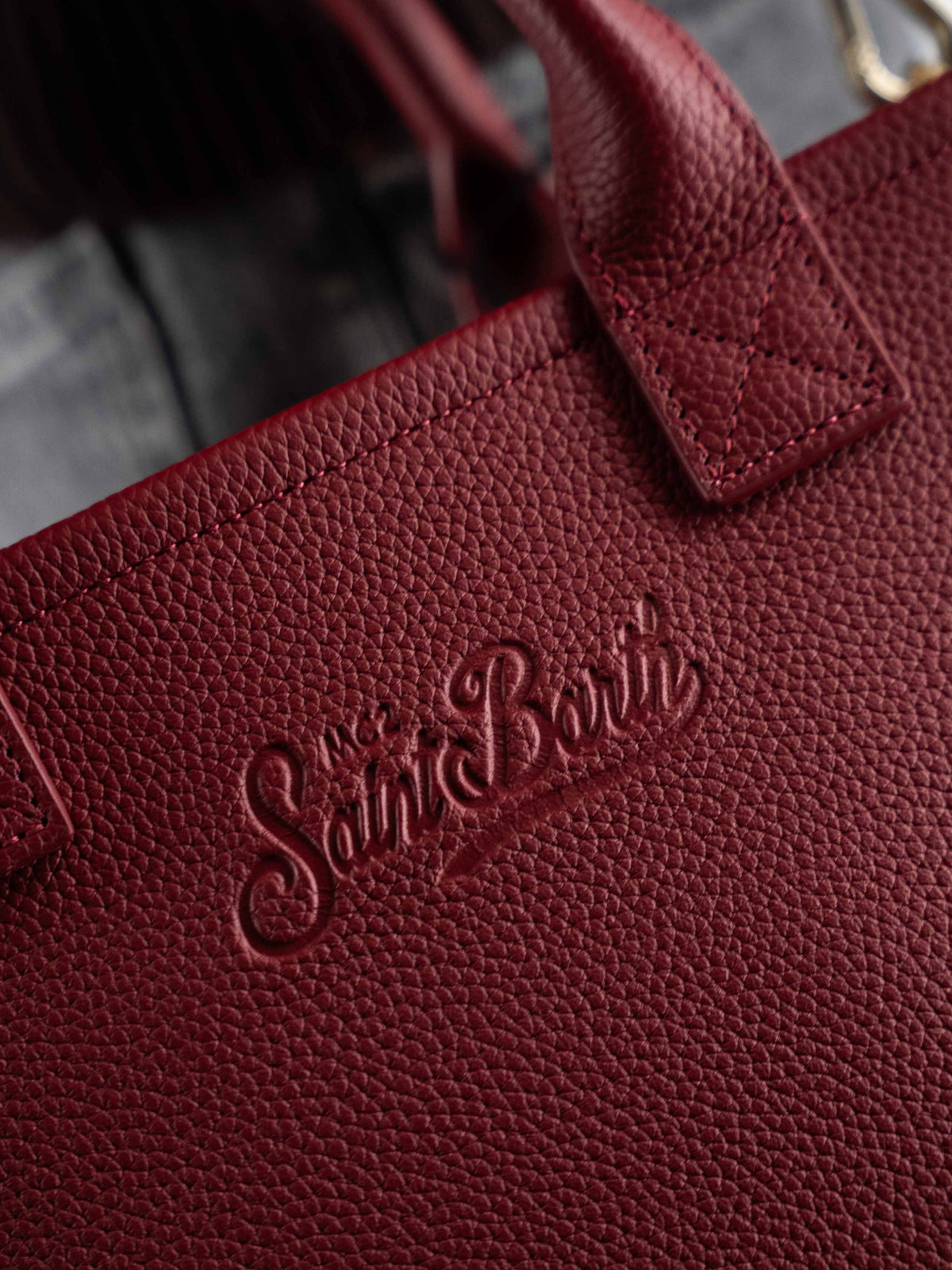 MC2 Saint Barth Vanity Bag Midi In Pelle Martellata Bordeaux – dettaglio prodotto 4 – Master SKU MC2_VANMD001_00777I