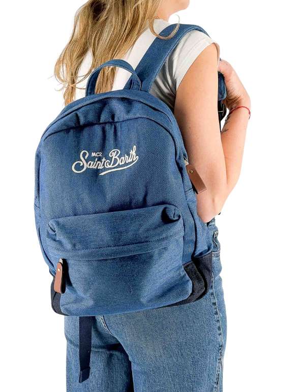 MC2 Saint Barth Zaino Canvas Denim Emb – vista principale – Master SKU MC2_CANB001_00436L
