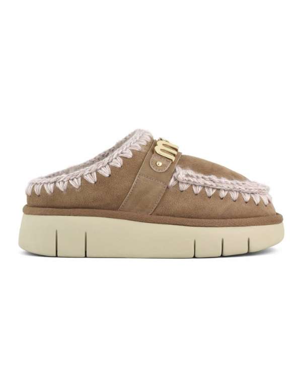 Mou Bounce Clog Metal Logo Pink Brown – vista principale – Master SKU MOU_MUFW531001A_PKBRO