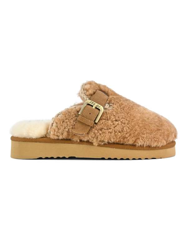 Mou Curly Clog Eskimo Cognac – vista principale – Master SKU MOU_MUFW101126M_COG