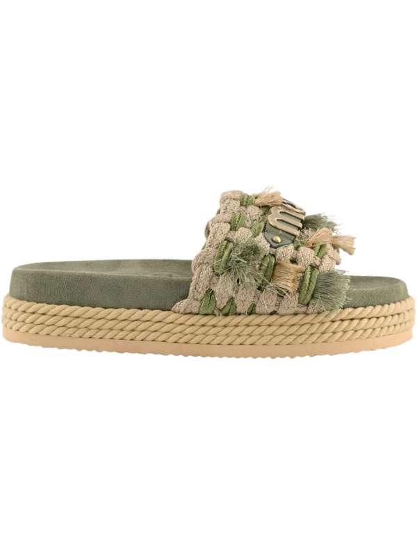 Mou Monoband Rope Sandal Fringes, Olive – vista principale – Master SKU MOU_SW451008K/OLI