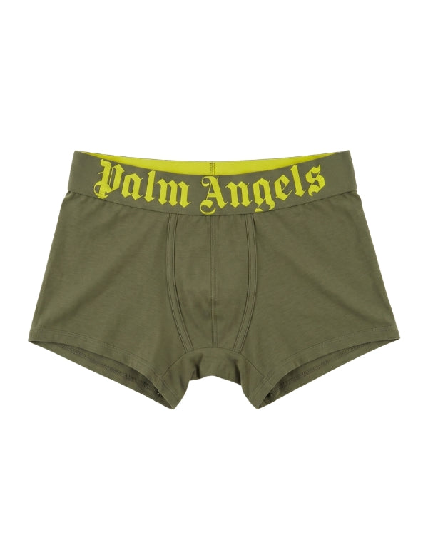 Palm Angels 2-Pack Boxer Verde Logo Lime – vista principale – Master SKU PLA1UMBTR11BI-MIL