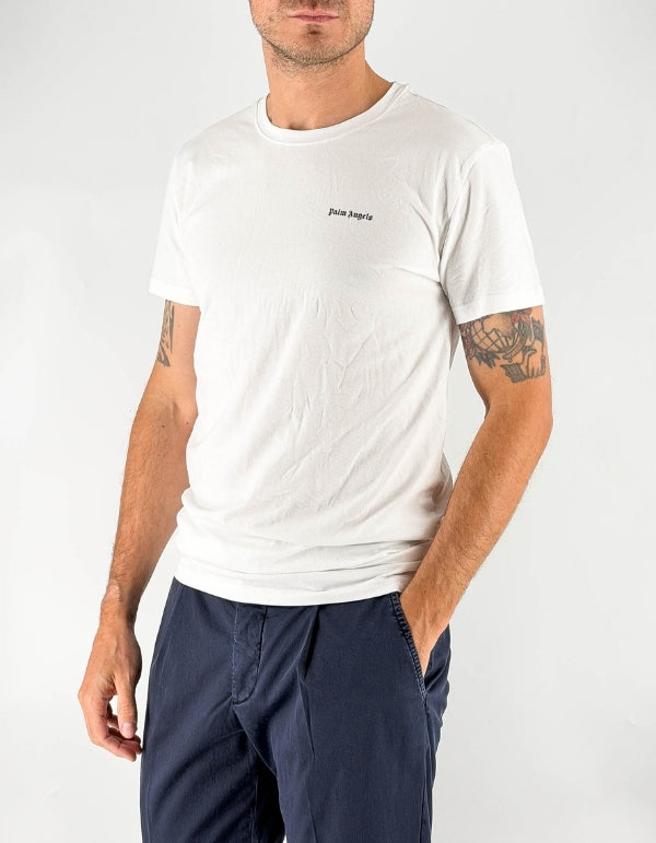 Palm Angels T-Shirt Bianca Logo Contrast – vista principale – Master SKU PLA1UMBTS01SI-WHI