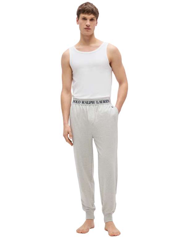 Polo Ralph Lauren Pantalone Jogger In Felpa Leggera Con Elastico Logato Grigio – vista principale – Master SKU RLU_714962529012_GRIGIO