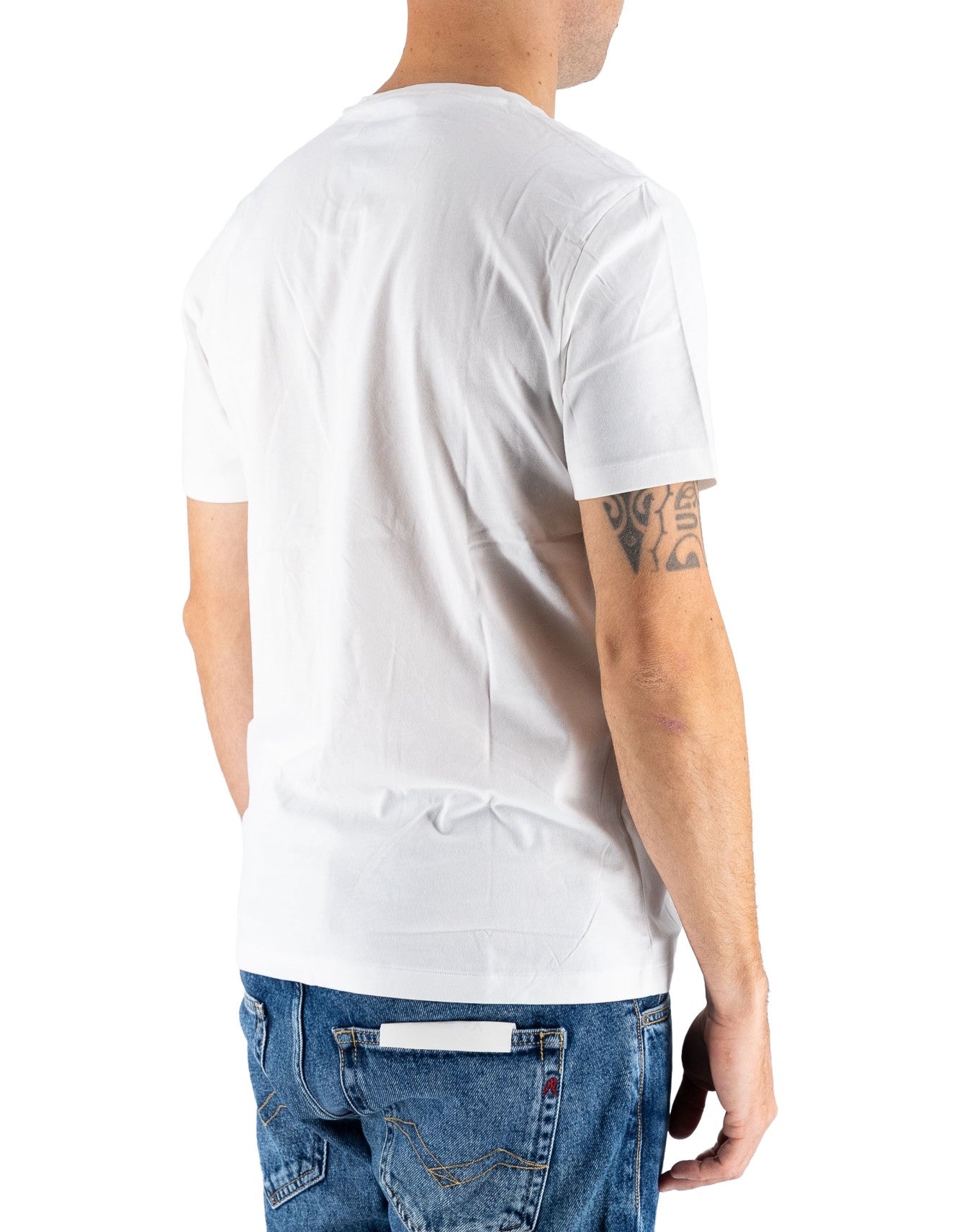 Polo Ralph Lauren T-shirt Uomo Ralph Lauren Bianca Manica Corta con Logo Ricamato Blu – dettaglio prodotto 3 – Master SKU RLU_714844756004_WHITE