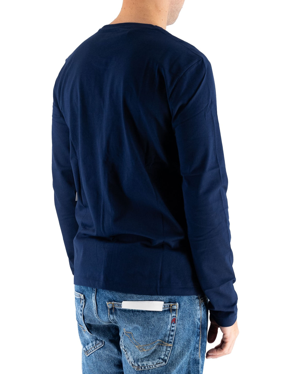 Polo Ralph Lauren T-shirt Uomo Ralph Lauren Blu Navy Manica Lunga con Logo Ricamato Bianco – dettaglio prodotto 3 – Master SKU RLU_714844759002_NAVY