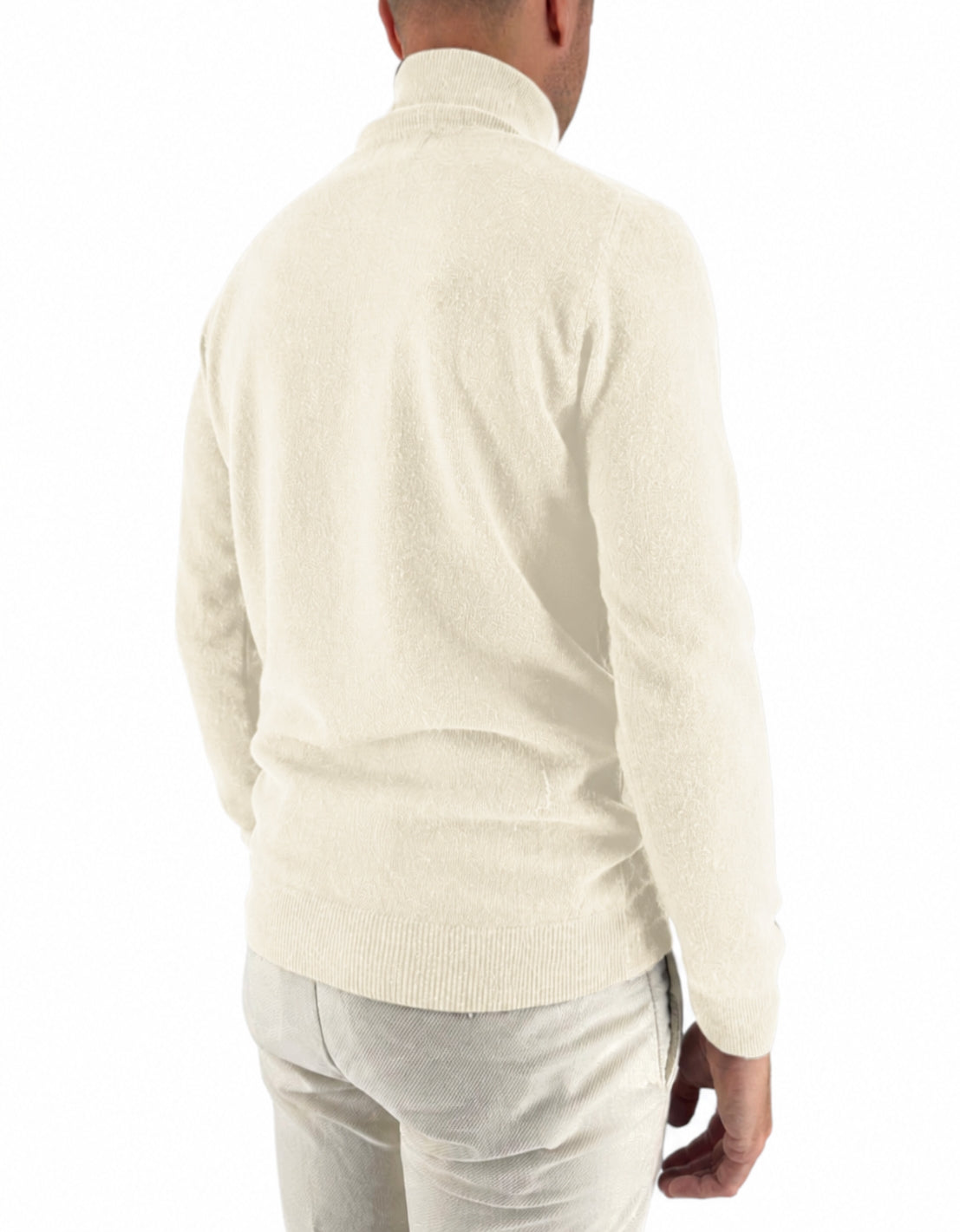 Maglia collo alto Oslo panna Devid Label Made in Italy - foto 5
