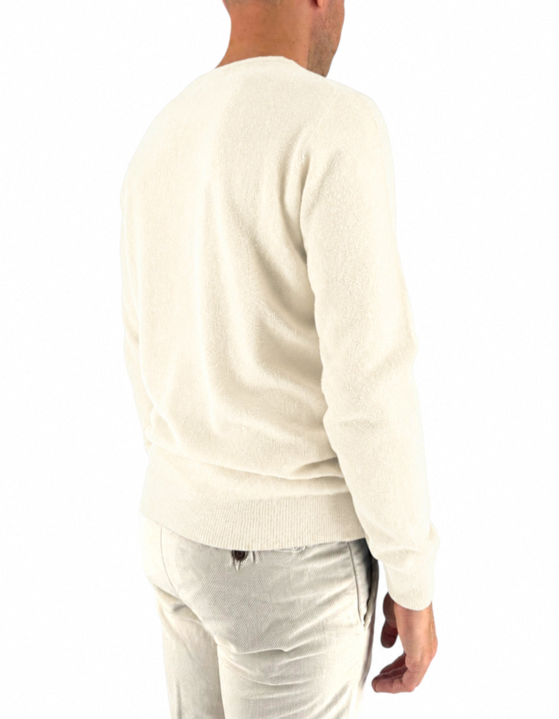 Maglia girocollo Bergen panna Devid Label Made in Italy - foto 5