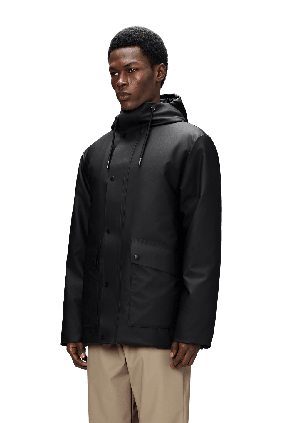 Rains Parka Black – vista principale – Master SKU RNS_21450_BLACK