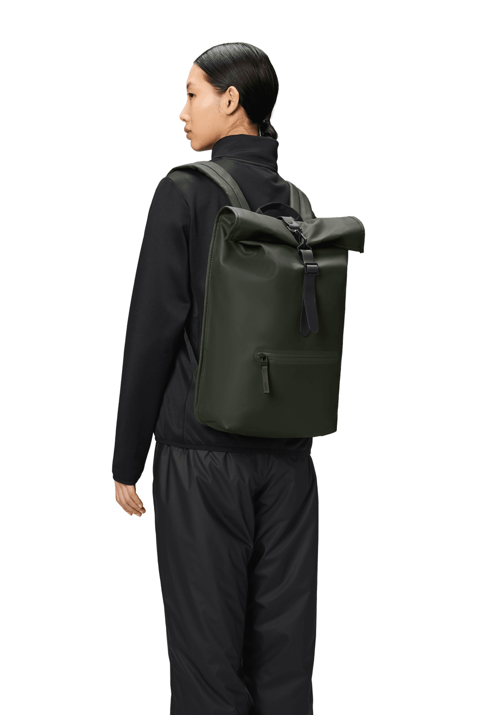 Rains Rolltop Rucksack W3 Green – dettaglio prodotto 2 – Master SKU RNS_13320_GREEN