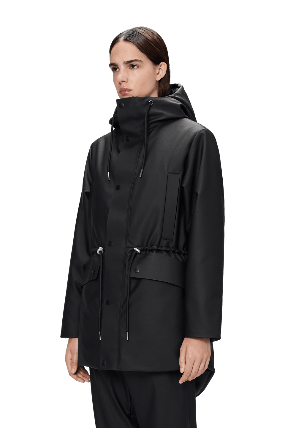 Rains String W Parka Black – vista principale – Master SKU RNS_21500_BLACK